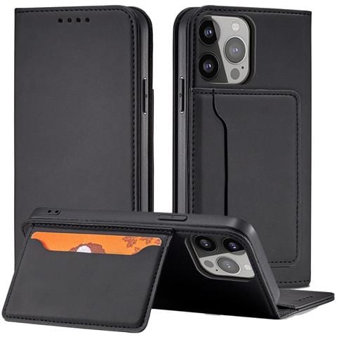 Custodia Magnetica Per Iphone 13 Pro Max, Portafoglio Per Carte, Supporto Per Carte, Nera. - Foto 2