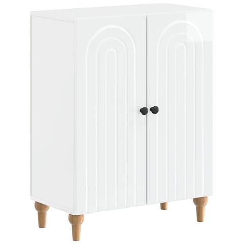 Mobiletto da Bagno ALKMAAR Bianco Lucido 59,5 x 31 x 80 cm - Foto 1
