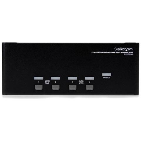 Switch KVM DVI USB per monitor triplo a 4 porte con audio e hub USB 2.0 - Foto 2