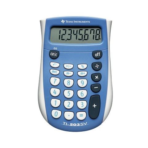 Calcolatrice scolastica 8 digit Texas - grigio / azzurro - T503SV - Foto 1