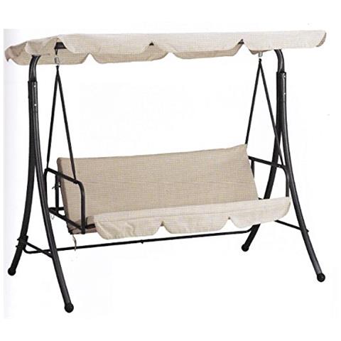 Dondolo Da Giardino Con Fuznione Letto Color Beige In Acciaio - Foto 1