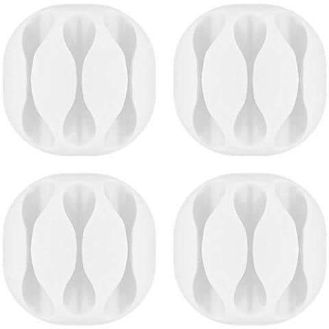 ISWT-CL-3SLWH - Set 4 Fermacavo da Scrivania a tre posti Bianco - Foto 1