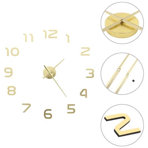 Orologio Da Parete 3d In Stile Moderno 100cm Xxl Oro - Foto 1