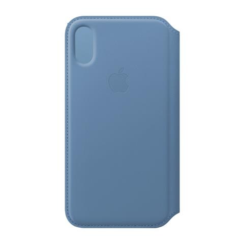 Custodia Folio in Pelle (per iPhone XS) - Fiordaliso - Foto 1