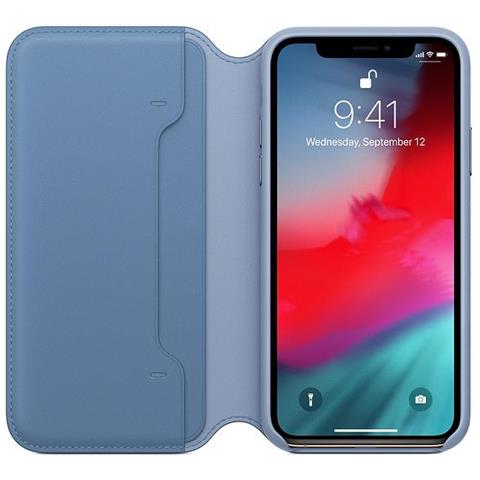 Custodia Folio in Pelle (per iPhone XS) - Fiordaliso - Foto 7