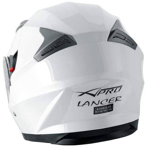 Casco Modulare Apribile Moto Touring Sport Visiera Parasole Bianco L - Foto 2
