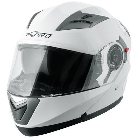 Casco Modulare Apribile Moto Touring Sport Visiera Parasole Bianco L - Foto 5