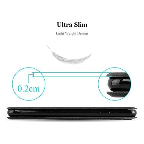 Custodia Compatibile Con Lg K8 2016 In Nero Cometa - Coperchio Protettivo Con Chiusura Magnetica, Funzione Stand E 2 Finestre Di Visualizzazione - Foto 2