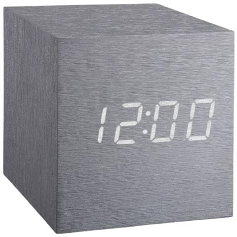 Sveglia A Led Bianca Multifunzione Modello Cube, Grigio - Foto 2