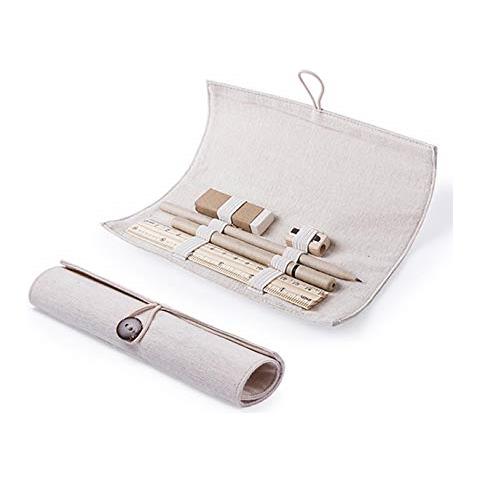 Tech Bigbuy 146.166 Scolastico Astuccio, Naturale, Taglia Unica 5 Pezzi - Foto 1