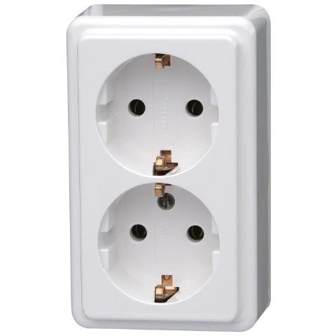 Presa Elettrica Con Contatto Chat Di Protezione, Colore: Bianco / Marrone, 101802000 - Foto 1