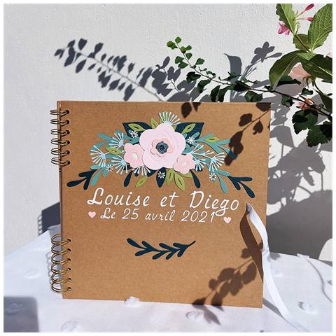 Album Reciclato Kraft Con Spirale Con 40 Pagine Bianche 25 X 25 Cm - Foto 1