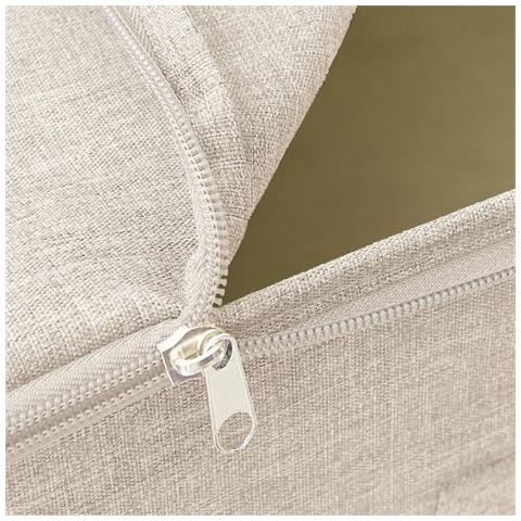 Scatole Portaoggetti 2pz in Tessuto 43x34x23 cm Crema - Foto 2