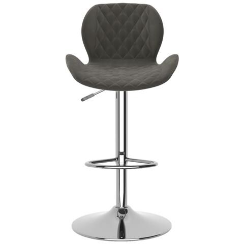 Sedie da Bar 2 pz Grigio Scuro in Velluto - Foto 2