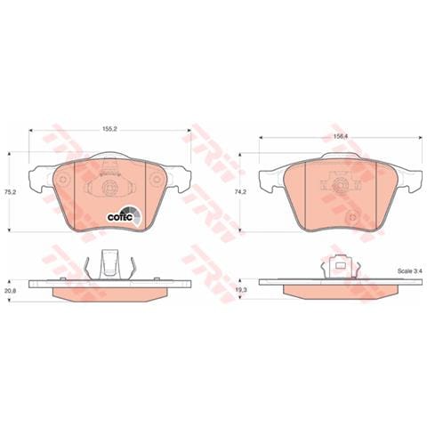 Pattini Freno Volvo Xc 90 3.2 Gdb1565 - Foto 1