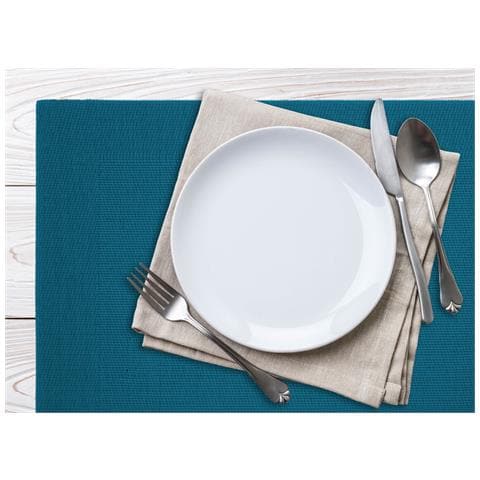 Set Tovagliette Americane Cucina Antiscivolo In Tinta Unita Lavabili In Vari Colori Set 2 Petrolio - Foto 2