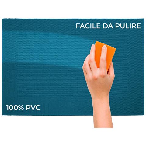 Set Tovagliette Americane Cucina Antiscivolo In Tinta Unita Lavabili In Vari Colori Set 2 Petrolio - Foto 5