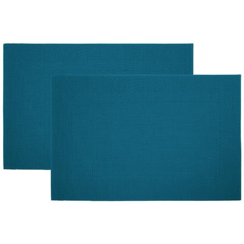 Set Tovagliette Americane Cucina Antiscivolo In Tinta Unita Lavabili In Vari Colori Set 2 Petrolio - Foto 1