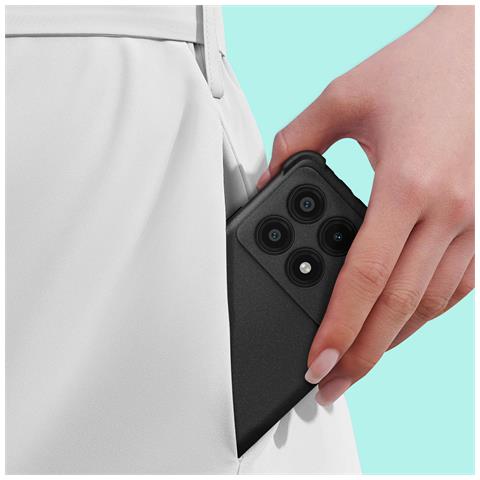 Cover Per Xiaomi Poco X6 Pro Morbida Angoli Bumper Fotocamera Protetta, Nero - Foto 2