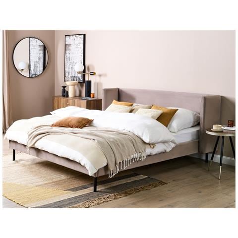 Letto Velluto Arette 180 X 200 Cm Tortora - Foto 1