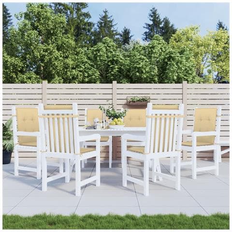Cuscini Sedia Schiena Bassa 6 Pz Beige Mélange 100x50x4 Tessuto - Foto 3
