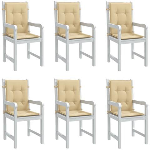 Cuscini Sedia Schiena Bassa 6 Pz Beige Mélange 100x50x4 Tessuto - Foto 1