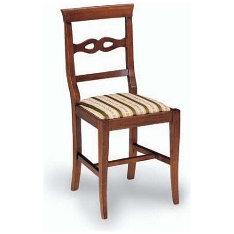 Set 2 Sedie In Legno Massello Tinta Noce Scuro Seduta Imbottita - Foto 1