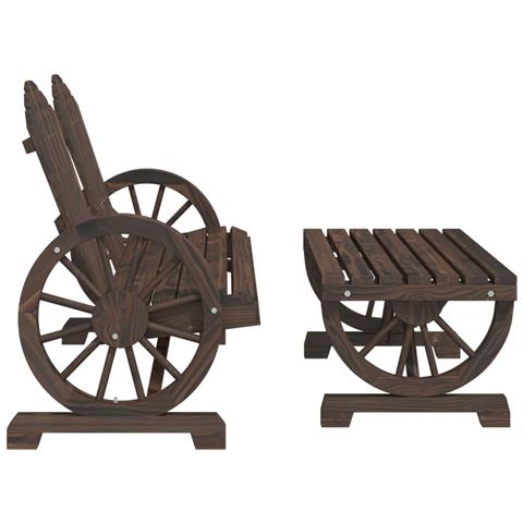 Set Salotto da Giardino 4 pz in Legno Massello di Abete - Foto 2