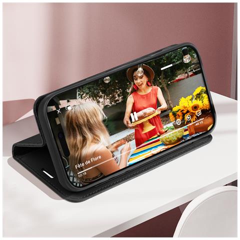 Custodia Folio Per Iphone 16 Pro Max Rombi Portacarte Supporto Video - Foto 5