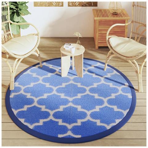 Tappeto Da Esterno Blu 160 Cm In Pp - Foto 3