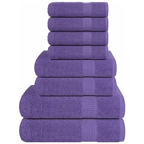 Set Asciugamani 8 Pz Viola 360 Gsm 100% Cotone - Foto 1