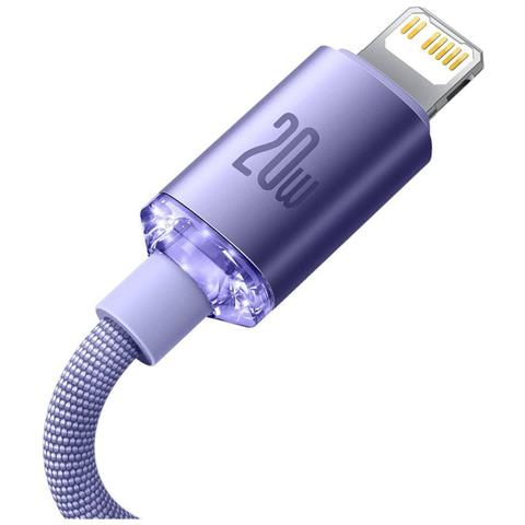 Cavo Di Ricarica E Sincronizzazione Da Lightning A Usb-c 20w Crystal Shine Da 1,2 M, Lavanda - Foto 5