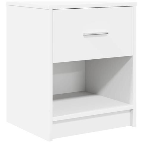 Comodino Con Cassetto Bianco 40x34x50 Cm - Foto 2