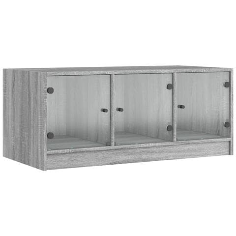 Tavolino Da Salotto Con Ante In Vetro Grigio Sonoma 102x50x42cm - Foto 2