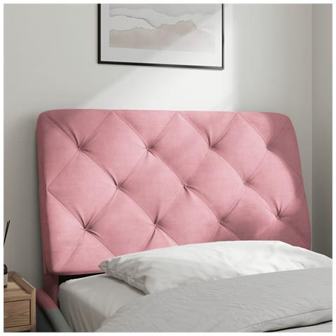 Cuscino Testiera Rosa 80 Cm In Velluto - Foto 3