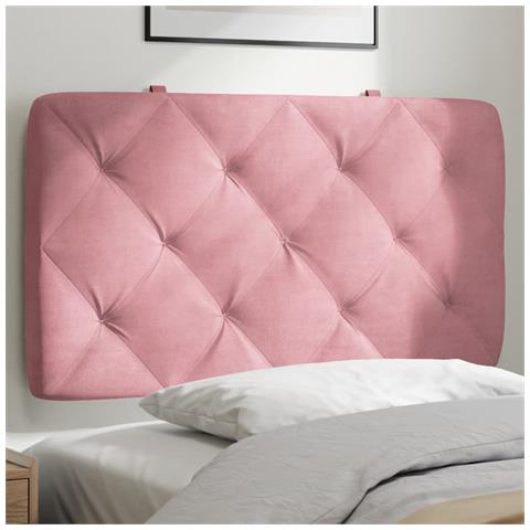 Cuscino Testiera Rosa 80 Cm In Velluto - Foto 1