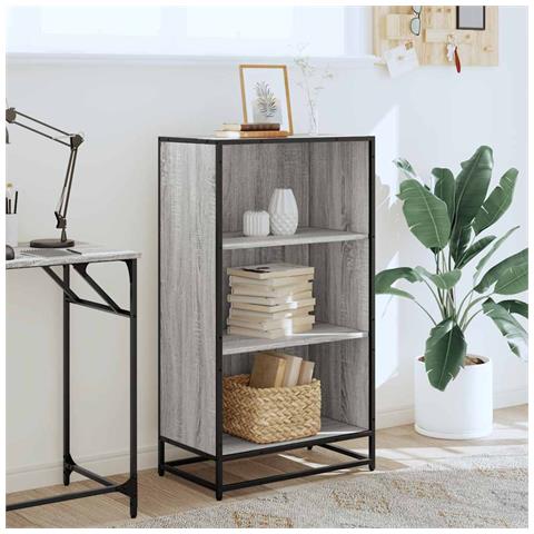 Libreria Grigio Sonoma 60x35x107,5 Cm In Legno Multistrato - Foto 3