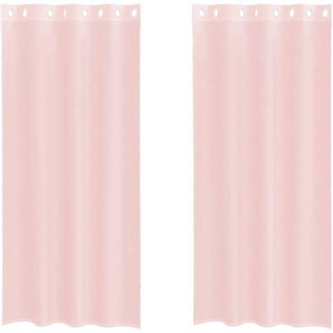 Tende In Voile Con Occhielli 2 Pz Rosa Chiaro 140x225 Cm - Foto 2