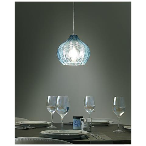 Lampadario Keila Vetro Blu - Foto 1