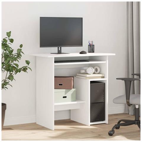 Lusso Casadino -  Scrivania Bianca 80x45x74 Cm In Legno Multistrato - Foto 2