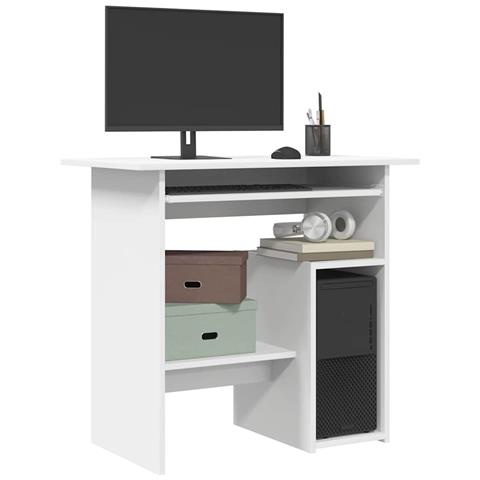 Lusso Casadino -  Scrivania Bianca 80x45x74 Cm In Legno Multistrato - Foto 8