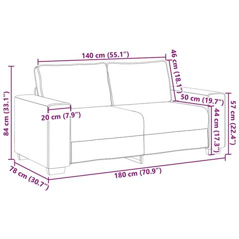 Divanetto vitaXL Bianco da 140 cm in Pelle Sintetica - Foto 9