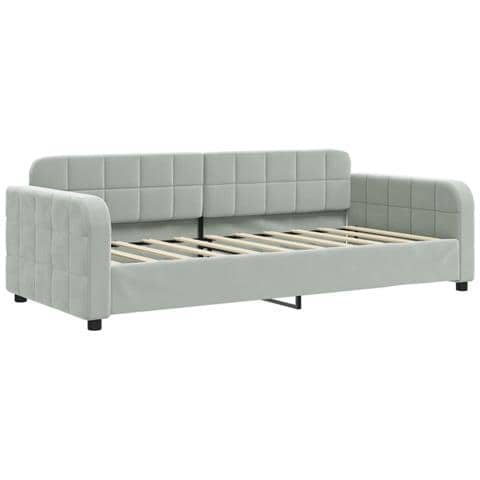 Letto da Giorno Grigio Chiaro 90x190 cm in Velluto - Foto 1