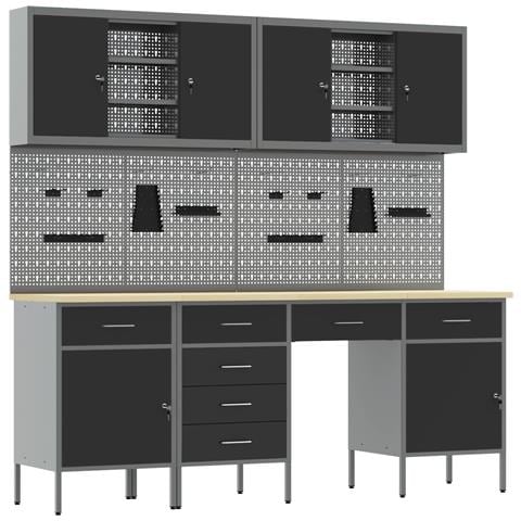 Set di lavoro da 10 pezzi in acciaio nero - Foto 1