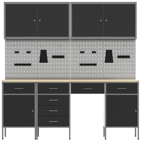 Set di lavoro da 10 pezzi in acciaio nero - Foto 9