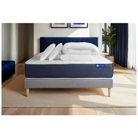 Pacchetto Letto Completo - Materasso 180x200cm + Box Spring Con Doghe (in Kit) + 2 Cuscini + Piumino - Actimemo Sleep - Foto 1
