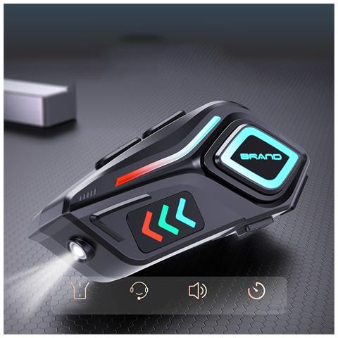 Cuffie Bluetooth 2-in-1 Per Casco Con Microfono, Audio Stereo, Lunga Durata E Illuminazione Ambientale - Foto 5