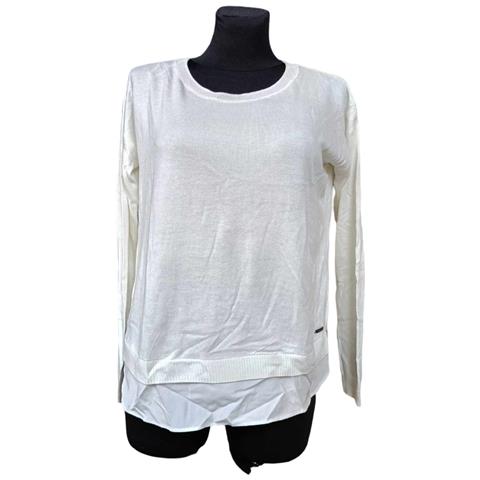 Esprit Maglietta A Maniche Lunghe Da Donna Comoda Bianca Taglia S - Foto 1