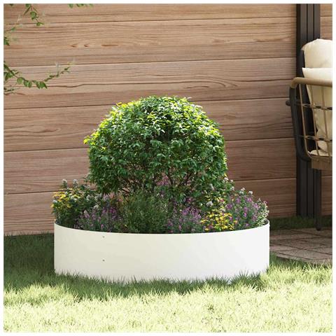 Vasi da giardino 5 pcs Bianco 80 x 80 x 20 cm Acciaio - Foto 2