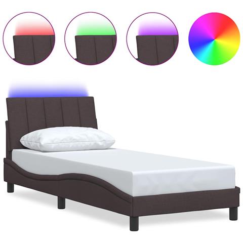 Giroletto senza Materasso Marrone Scuro 80x200 cm Tessuto - Foto 1